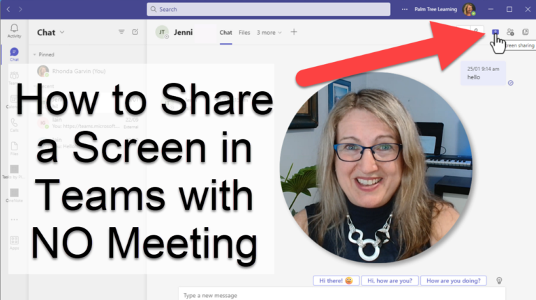 How to Share a Screen in Teams with NO Meeting