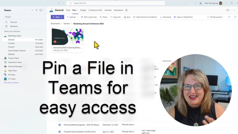 Pin a File in Teams for easy access